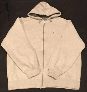 Mens NIKE Full Zip Hoodie Sweatshirt Heather Gray Embroidered Logo Size XL - Picture 1 of 13