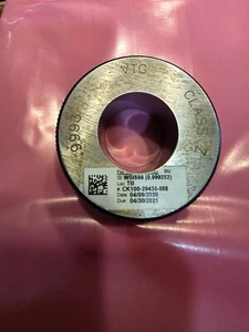 VTG .9993" CLASS Z MASTER PLAIN BORE SETTING RING GAGE Free Shipping - Picture 1 of 2