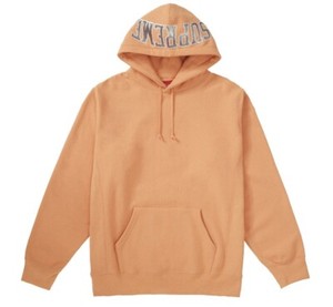 Supreme Sequin Arc Hooded Sweatshirt Pale Orange Size XL SS19