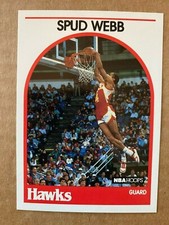 SPUD WEBB 1989-90 Hoops #115 - Atlanta Hawks  Signed 9/26/85