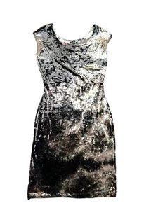 Betsy Johnson bodycon Crushed Velvet Small Y2K Scoop Neck mini dress whimsigoth - Picture 1 of 11