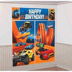 Hot Wheels Wild Racer Race Car Birthday Party Scene Setters Wall Decorating Kit - Picture 1 of 1
