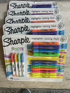 Sharpie Highlighter Variety Pack 18 Lot Of 5. Office, Back To School. S-Note - Picture 1 of 7