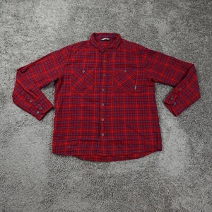 Stio Junction Flannel Shirt Mens Large Red Plaid Long Sleeve Midweight - Picture 1 of 9