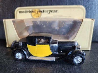 MATCHBOX MODELS OF YESTERYEAR Y-24 1928 BUGATTI T44 YELLOW & BLACK  1979 NIB - Image 1 of 4