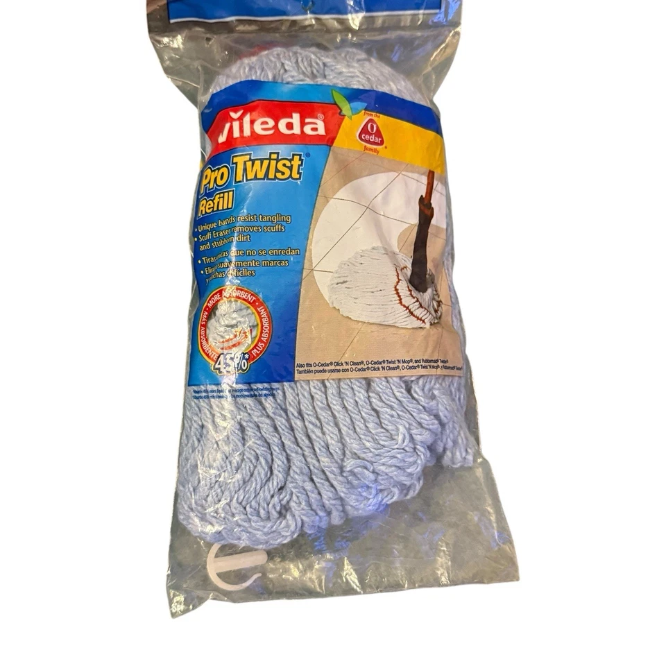 Vileda Pro Twist Refill O'Cedar Mop w/Scrub Brush Top Scuff Eraser Absorbent