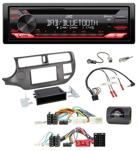 JVC CD DAB USB Bluetooth Lenkrad Autoradio für Kia Rio UB 2011-2015 anthrazit - Bild 1 von 10