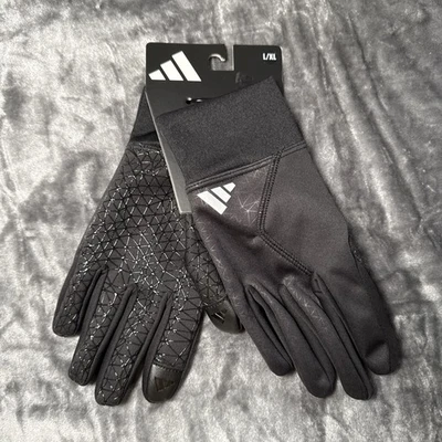 Adidas Warm COLD.RDY Running Comfort Gloves Black  Adult Mens L/XL Touch Screen - Image 1 of 4