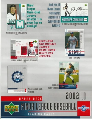 Promoción de béisbol de ligas menores de cubierta superior 2002 venta hoja publicitaria Michael Jordan Foto 1 de 2