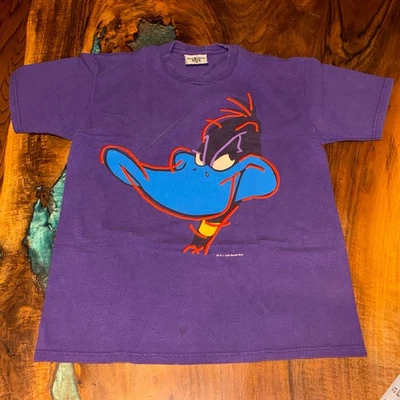Винтажная мужская футболка Daffy Duck L Warner Bros мультфильм футболка 90-е 1994 гигантская голова - Изображение 1 из 4