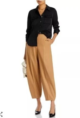 Blusa Derek Lam 10 Negra Manga Larga Abotonada Con Bolsillos en el Pecho S Foto 1 de 4