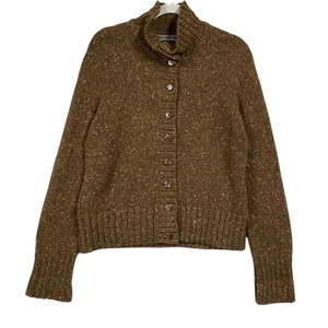 Peruvian Connection Knit Cardigan Sweater Wool Alpaca Blend Size L Brown - Picture 1 of 8