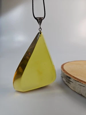 Raw amber pendant, yellow amber pendant, natural amber necklace - Image 1 of 4