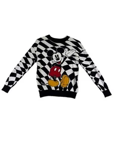 Mickey Mouse Disney Women’s Sweater Black & White Graphic Pullover (SIZE XS) - Picture 1 of 8