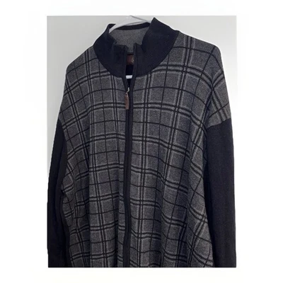 Cárdigan suéter para hombre Tasso Ella nuevo con etiquetas negro gris algodón cremallera frontal XXL Foto 1 de 4