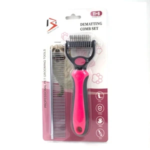 Dog and Cat Pet Grooming Set Rake Dematting Deshedding Pet For Comb Double Sided - Picture 1 of 8