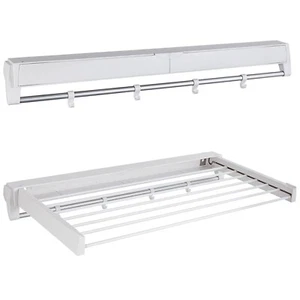 Clothes Laundry Drying Rack,Collapsible Wall Mounted Hanger|7 Drying Rods - Picture 1 of 6