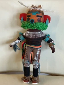 VINTAGE NATIVE AMERICAN CORN DANCER KACHINA 12" TALL SIGNED - Picture 1 of 8