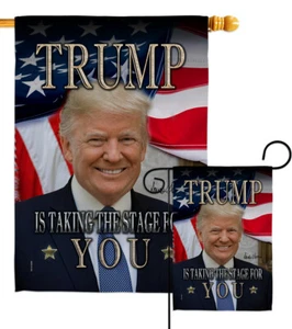 Trump Take the Stage Garten Flagge Patriotische Abstimmung Deko Hof Haus Banner - Bild 1 von 13
