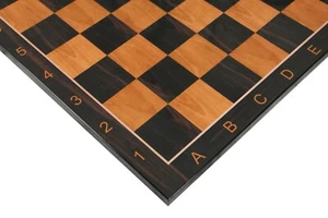 Luxury Chess Board Square Size 2.5" with Notations in Antiqued Maple and ebony - Picture 1 of 8