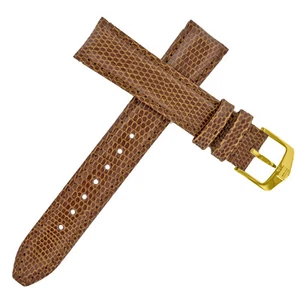 Tag Heuer 20 - 18 mm Brown Lizard Leather Watch Strap Gold-Tone Buckle - Picture 1 of 3