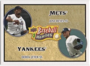 Derek Jeter / Jose Reyes 2008 UPPER DECK BASEBALL HEROES Base #179 Yankees - Picture 1 of 2