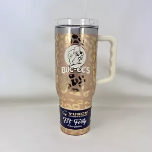 Buc-ee's Yukon Outfitters Fit Forty Gold Leopard Print Tumbler 40 oz - Picture 1 of 4