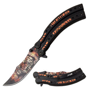 MTech USA - Spring Assisted Knife - MT-A1122TG with Embossed Printed Tiger