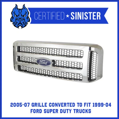Ford Chrome 05-07 Super Duty/Excursion Grille Fits 99-04 - Image 1 of 4