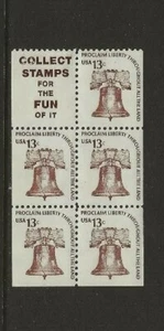 US Scott #1595d Booklet Pane Fine/Very Fine MNH Cat. Value $1.75 #466x - Picture 1 of 1