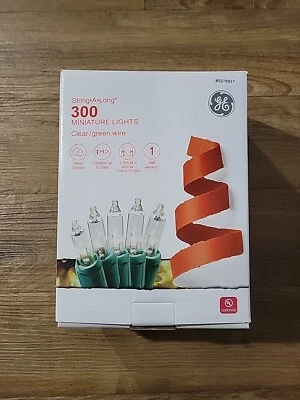 Luces de Navidad General Electric nuevas cadena exterior 300 miniatura transparente  Foto 1 de 4