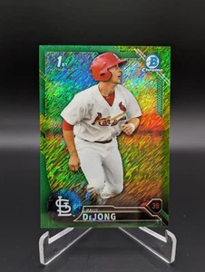 2016 Bowman Chrome Prospects Green Shimmer Refractor /99 Paul DeJong Cardinals - Picture 1 of 3