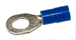 MVP 100 Blue 14-16 AWG Gauge Vinyl Insulated Multi Stud Ring Terminals #6 #8 #10 - Picture 1 of 1