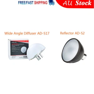 Godox AD-S2 Reflector + AD-S17 Wide Angle Diffuser Dome for AD200 AD200Pro Flash - Picture 1 of 10