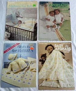 Menge 4 Baby Kleinkind Afghanen Überwurf Strickmuster Broschüren Stricken & Häkeln - Bild 1 von 6