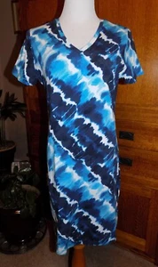 Tommy Hilfiger Blue and White Shirt Dress, Night Shirt, or Beach Cover Size M - Picture 1 of 5