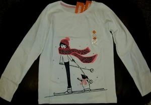 Gymboree Polar Pink white penguin ski girl in scarf rhinestone top NWT girls' 5 - Picture 1 of 2