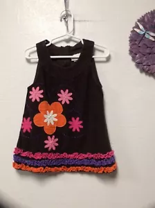 Vestido tipo jersey de pana Emily Rose para niñas talla 4 marrón patrón floral 116 - Imagen 1 de 3