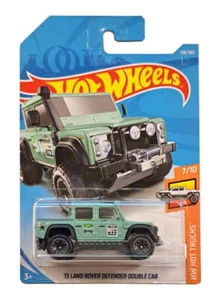 HOT WHEELS HW HOT TRUCKS '15 LAND ROVER DEFENDER DOUBLE CAB 7/10 FJY55 - Picture 1 of 1