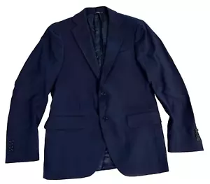 $798 Tombolini Men Blazer Navy Blue Twill Virgin Wool Textured Italy 40R EU (50) - Picture 1 of 4