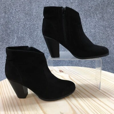 Botas American Rag Cie para mujer 6,5 informales con cremallera botín al tobillo tacones de tela negros Foto 1 de 4