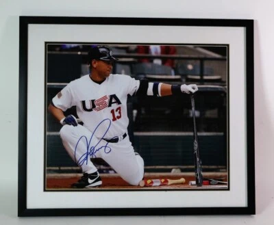 Alex Rodriguez Autographed Team USA 16x20 Photo Framed Steiner COA - Image 1 of 3