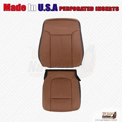 2013 2014 Ford F250 F350 PLATINUM Driver Bottom & Top Leather Seat Cover Brown - Image 1 of 4