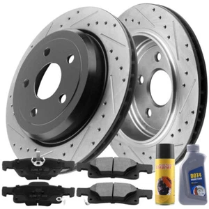 Rear E-Coating Brake Rotor & Brake Pad For Jeep Grand Cherokee Dodge Durango - Picture 1 of 6