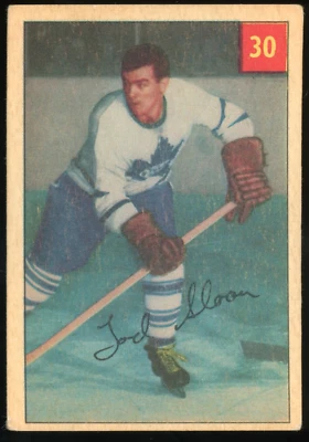 Tod Sloan 1954-55 Parkhurst #30 Toronto Maple Leafs VG - Imagem 1 de 2