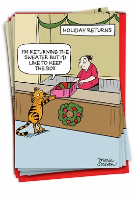 12 divertidas tarjetas de Navidad (1 diseño, 12 tarjetas) - Keep The Box C4522XSG-B12 Foto 1 de 4