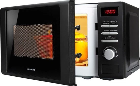 Hanseatic Mikrowelle 819021 Grillfunktion 20L schwarz 700W 5 Stufen - Bild 1 von 4