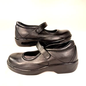 Apex Womens Black Leather Mules W/monk Strap Size 11 NWOB - Picture 1 of 8