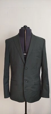 J Lindeberg Mens Casual Blazer Jacket 2 Button Pure Wool Green Size 50 40 - Image 1 of 4