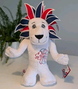 Peluche souple officielle équipe GB Jeux Olympiques Lion Blanc « Pride The Lion » 30 cm. - Photo 1/8